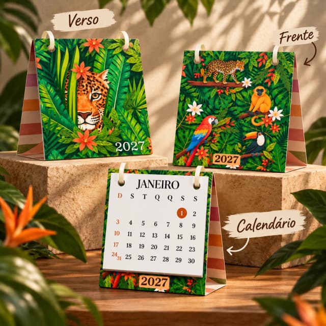 Calendário de Mesa 2027 - Tropical