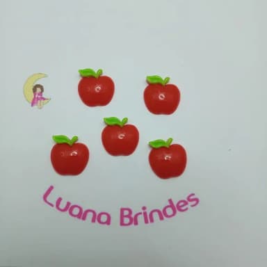 Aplique Maçã de Resina 1,8cm Pacote com 15 Unidades