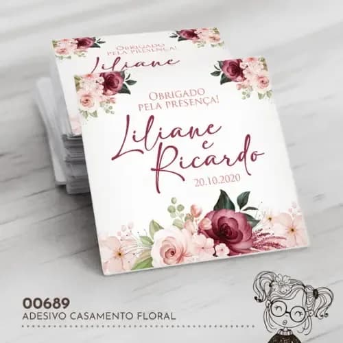 Adesivo Quadrado Casamento - 00689