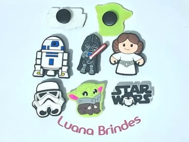 Pins de Crocs Star Wars Emborrachado Pacote com 6 Unidades