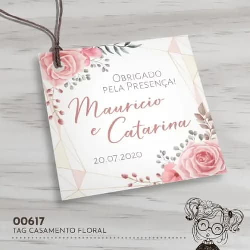 Tag Quadrada Casamento - 00617