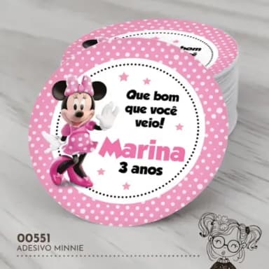 Adesivo Redondo Minnie - 00551