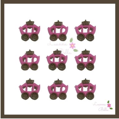 Aplique Emborrachado Carruagem Rosa - Pcts c/8unds