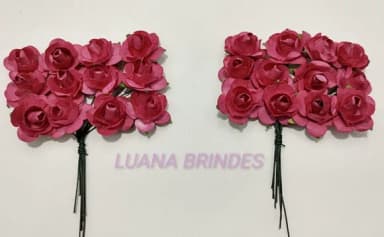 Buquês Flores de Papel Pink 2 Unidades com 12 Flores Cada