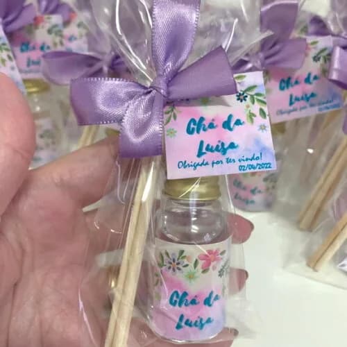 Lembrancinha Chá de Bebê Aromatizador Floral lilás