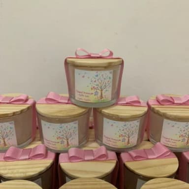 Lembrancinha Maternidade Vela Vegetal Aromática Vidro Jardim