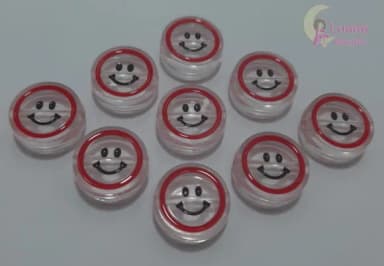 Carinha Sorridente de Acrílico c/furo passante-pct c/6 uni