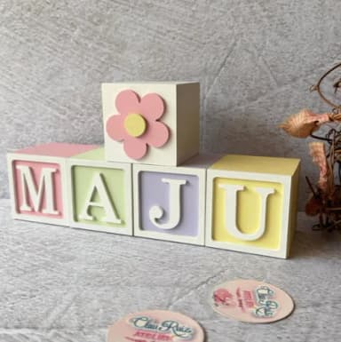 Tons Pastel Cubos 6x6cm Decoração Bebê
