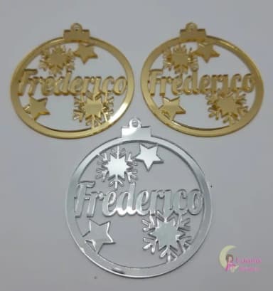Bola Natal Frederico de Acrílicos Espelhados-pct c/3 un