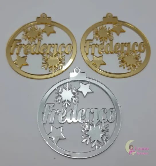 Bola Natal Frederico de Acrílicos Espelhados-pct c/3 un