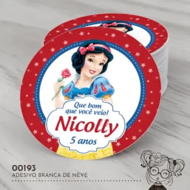 Adesivo Redondo Branca de Neve - 00193