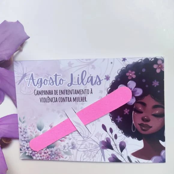 Card para Mini Lixa Agosto Lilás- Não Acompanha Mini Lixa