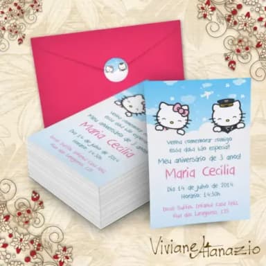 Convite Hello Kitty e Dear Daniel - 00191