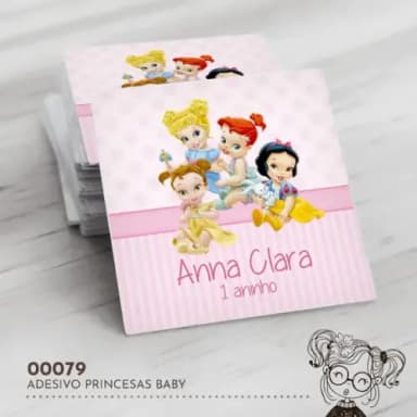 Adesivo Quadrado Princesas Baby - 00079