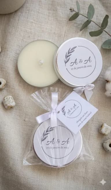 Lembrancinha Casamento Vela aromática com brasão