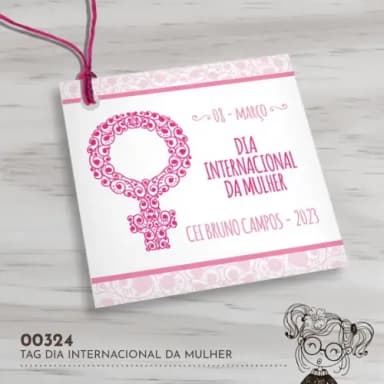 Tag Quadrada Dia Internacional da Mulher - 00324