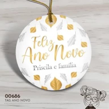 Tag Redonda Feliz Ano Novo - 00686
