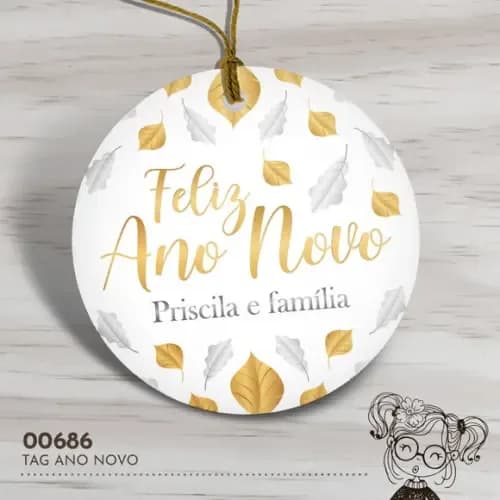 Tag Redonda Feliz Ano Novo - 00686