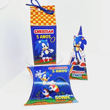PEGUE E MONTE - Kit Festa SONIIC - Decoração de Festa - Caixinhas Personalizadas