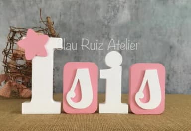 Letras de mdf -nomes Blocos Estrela