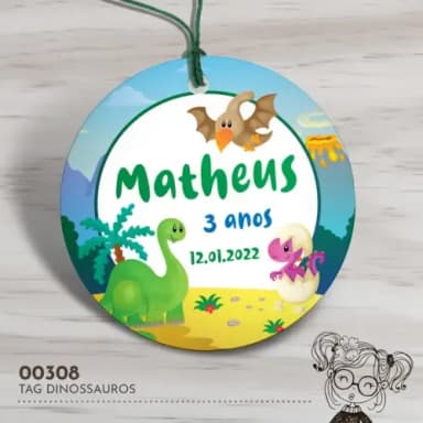 Tag Redonda Dinossauros - 00308