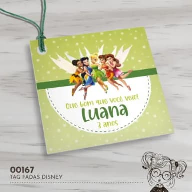 Tag Quadrada Fadas Disney - 00167