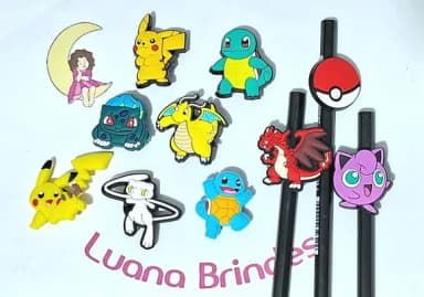 Lápis C/ponteira Pokemon Emborrachado Pacote com 10 Unidades