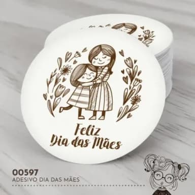 Adesivo Redondo Dia das Mães - 00597