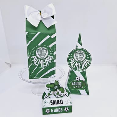 PEGUE E MONTE - Kit Festa PALMEIRAS - Decoração de Festa - Caixinhas Personalizadas