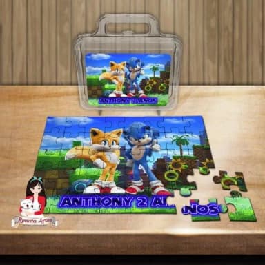 Quebra Cabeça Personalizado na Maleta Sonic