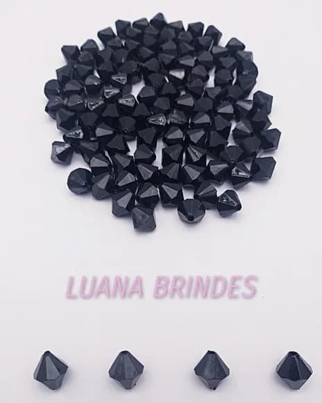 Balãozinho Preto em Acrilíco - 14mm - pct c/75 unidades