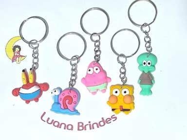 Chaveiro Bob Esponja 3d - 5 Unidades