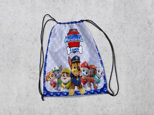 Mochilinha Personalizada para lembrancinhas Patrulha Canina
