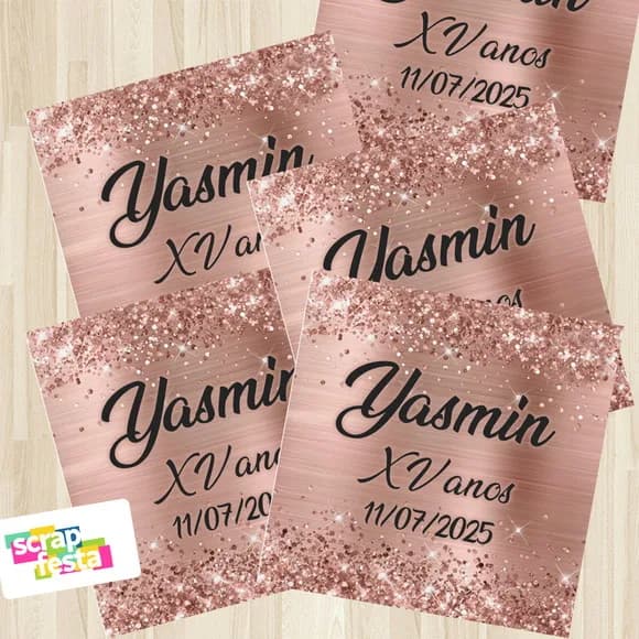 Adesivo Personalizado Quadrado 5x5 Festa 15 Anos Debudante