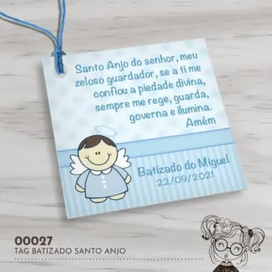 Tag Quadrada Oração Santo Anjo - 00027