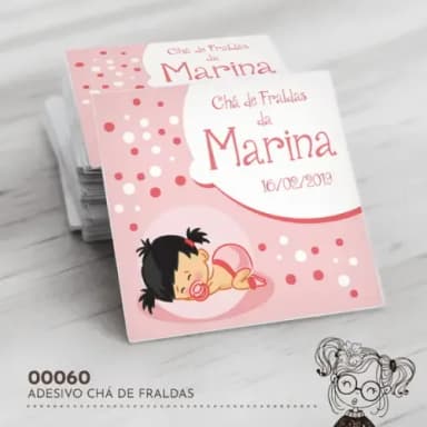 Adesivo Quadrado Chá de Fraldas - 00060