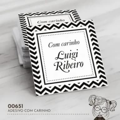 Adesivo Quadrado com Carinho - 00651