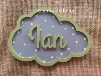 Porta de Maternidade Nuvem com Nome