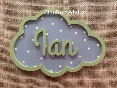 Porta de Maternidade Nuvem com Nome