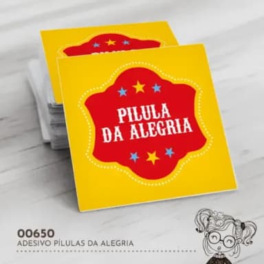 Adesivo Quadrado Pílulas da Alegria - 00650