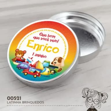 Latinha Adesivada Brinquedos - 00521
