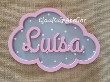 PORTA DE MATERNIDADE NUVEM COM NOME