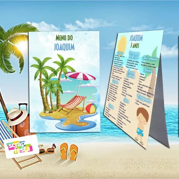 Menu Cardápio Cavalete Festa Praiano Praia