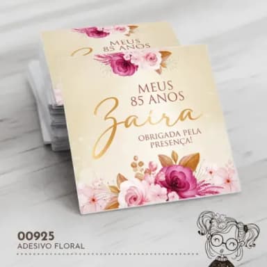 Adesivo Quadrado Floral - 00925