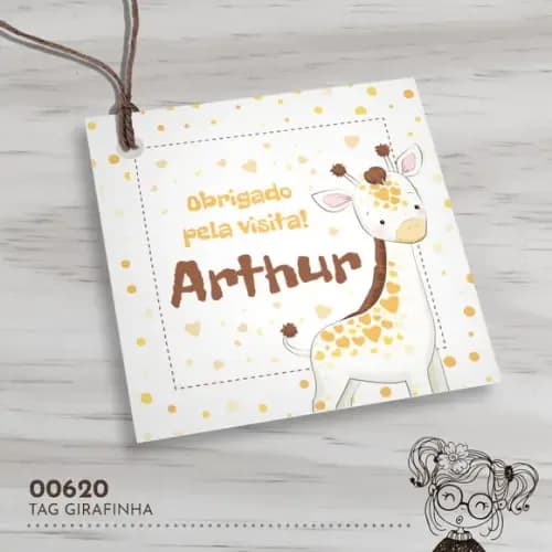 Tag Quadrada Girafinha - 00620