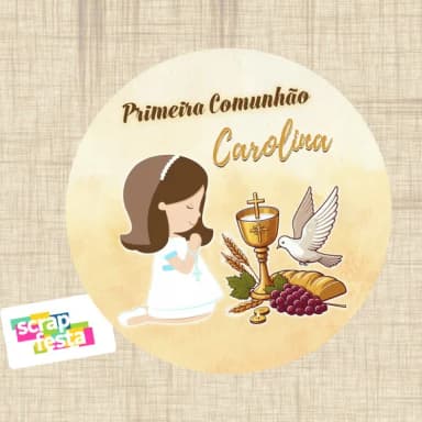 Sousplat de Papel Personalizado Primeira Comunhão Eucaristia
