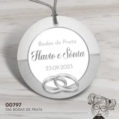 Tag Redonda Bodas de Prata - 00797