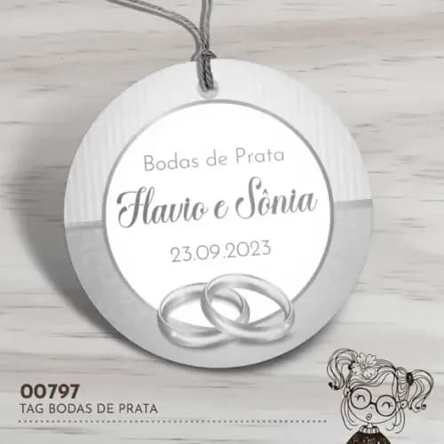 Tag Redonda Bodas de Prata - 00797