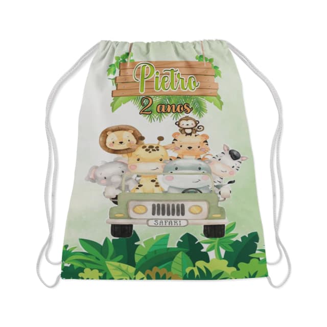 Mochilinha Personalizada para lembrancinhas  Safari Baby