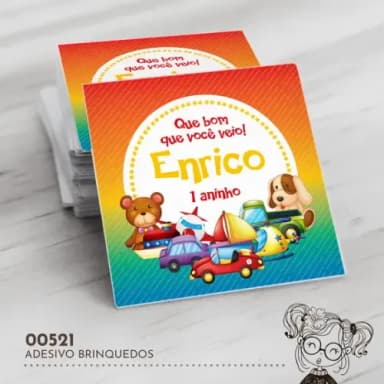 Adesivo Quadrado Brinquedos - 00521